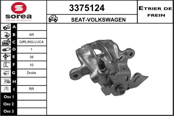 Sera 3375124 - Bremžu suports autospares.lv