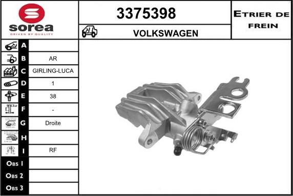 Sera 3375398 - Тормозной суппорт www.autospares.lv