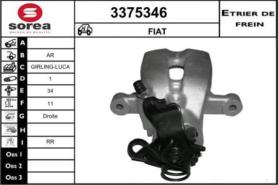 Sera 3375346 - Тормозной суппорт www.autospares.lv