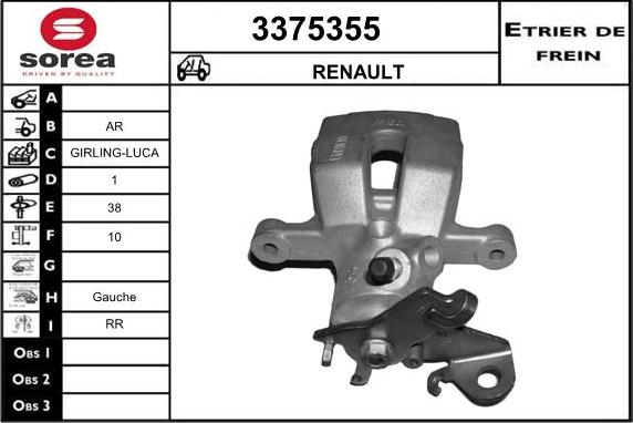 Sera 3375355 - Тормозной суппорт www.autospares.lv