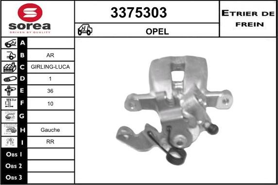 Sera 3375303 - Тормозной суппорт www.autospares.lv