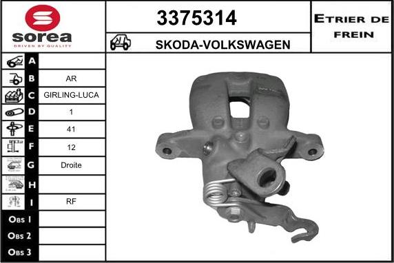 Sera 3375314 - Brake Caliper www.autospares.lv