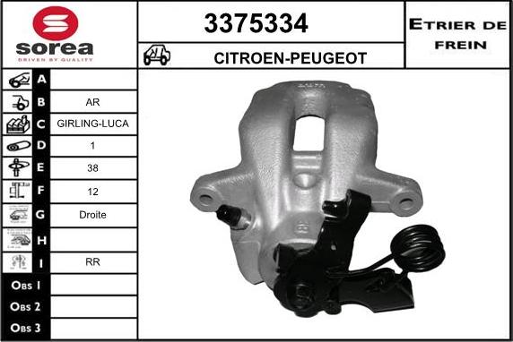 Sera 3375334 - Bremžu suports autospares.lv