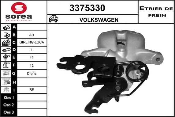 Sera 3375330 - Brake Caliper www.autospares.lv