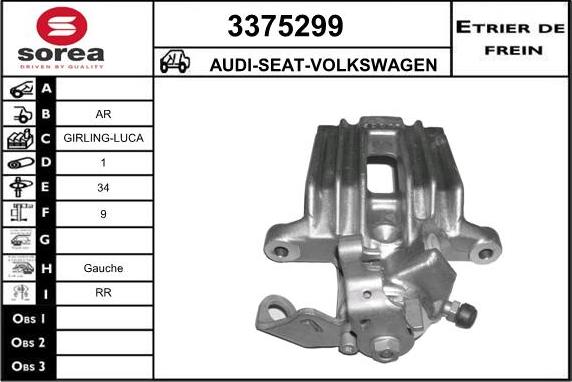 Sera 3375299 - Bremžu suports autospares.lv