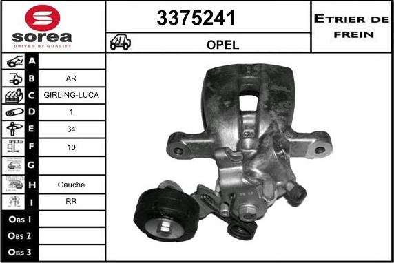 Sera 3375241 - Тормозной суппорт www.autospares.lv