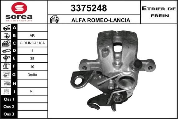 Sera 3375248 - Bremžu suports www.autospares.lv