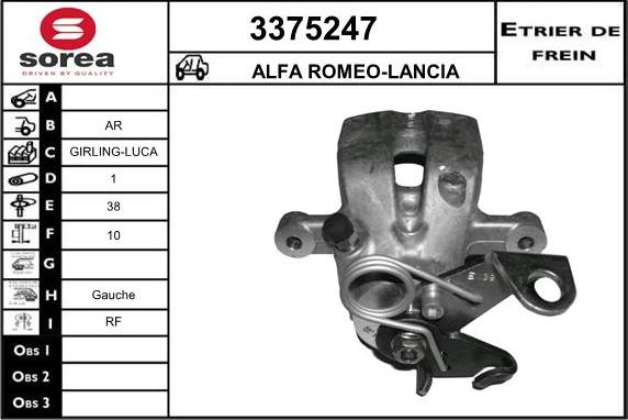 Sera 3375247 - Bremžu suports www.autospares.lv