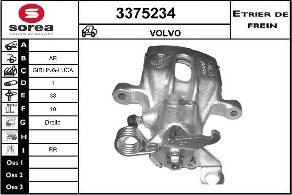 Sera 3375234 - Bremžu suports www.autospares.lv