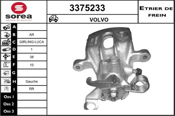 Sera 3375233 - Brake Caliper www.autospares.lv