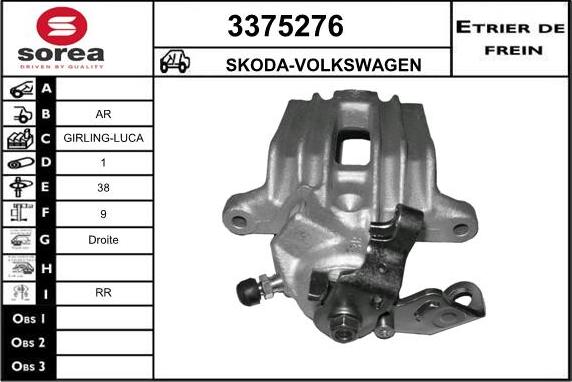 Sera 3375276 - Bremžu suports www.autospares.lv