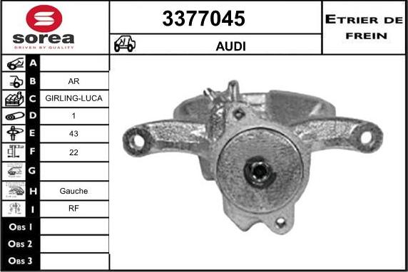 Sera 3377045 - Bremžu suports www.autospares.lv