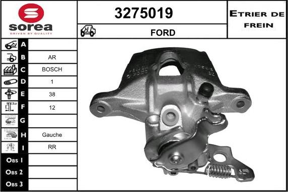 Sera 3275019 - Bremžu suports autospares.lv