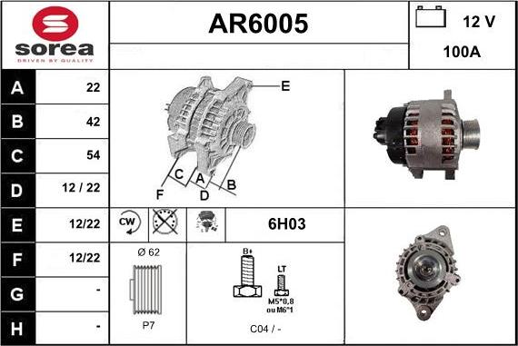 Sera AR6005 - Alternator www.autospares.lv