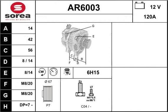 Sera AR6003 - Генератор www.autospares.lv