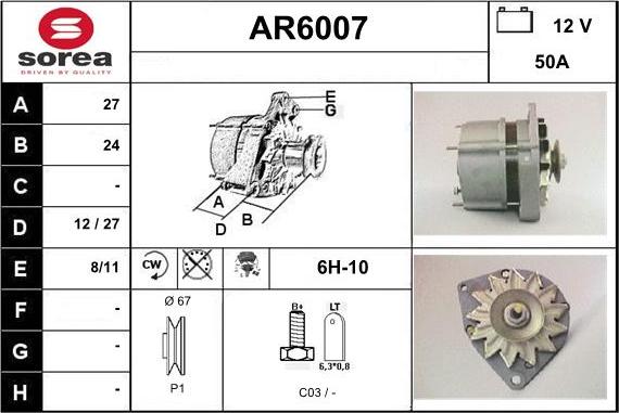 Sera AR6007 - Генератор www.autospares.lv