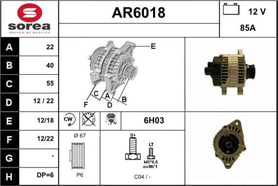 Sera AR6018 - Alternator www.autospares.lv