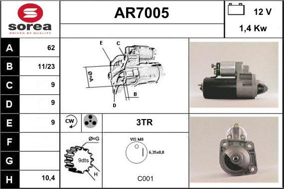 Sera AR7005 - Starteris autospares.lv