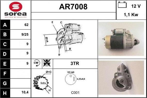 Sera AR7008 - Starteris www.autospares.lv