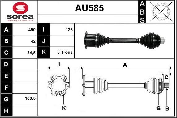 Sera AU585 - Piedziņas vārpsta autospares.lv