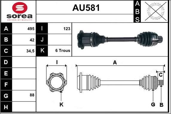 Sera AU581 - Piedziņas vārpsta autospares.lv