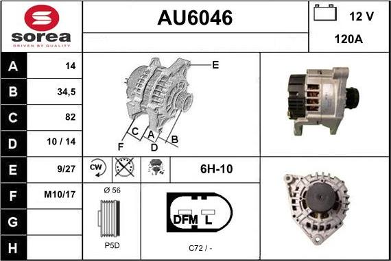 Sera AU6046 - Генератор www.autospares.lv