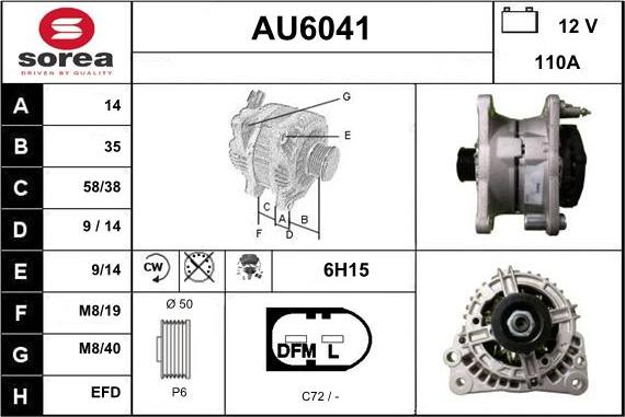 Sera AU6041 - Генератор www.autospares.lv