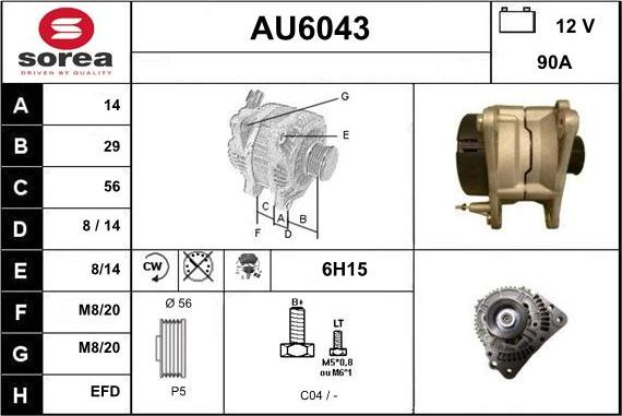 Sera AU6043 - Генератор www.autospares.lv