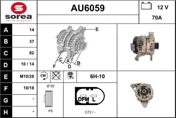 Sera AU6059 - Ģenerators autospares.lv