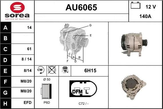 Sera AU6065 - Генератор www.autospares.lv