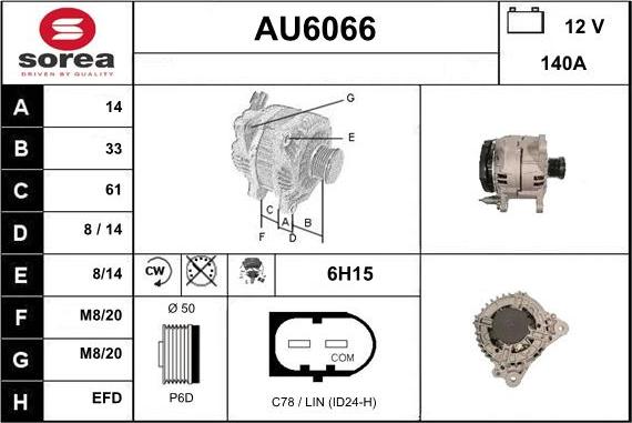 Sera AU6066 - Ģenerators www.autospares.lv