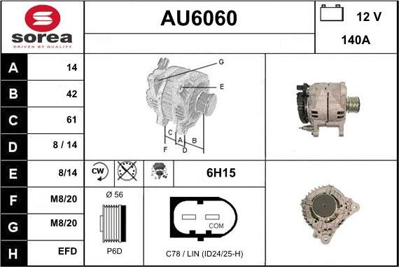 Sera AU6060 - Ģenerators www.autospares.lv