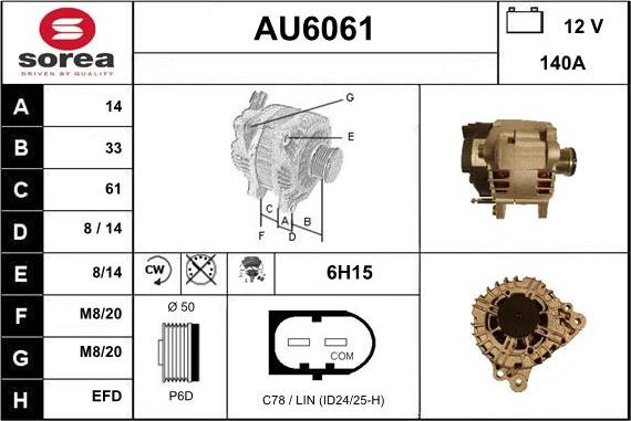 Sera AU6061 - Alternator www.autospares.lv