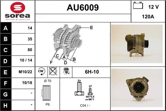 Sera AU6009 - Ģenerators autospares.lv