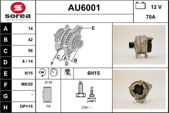 Sera AU6001 - Ģenerators www.autospares.lv