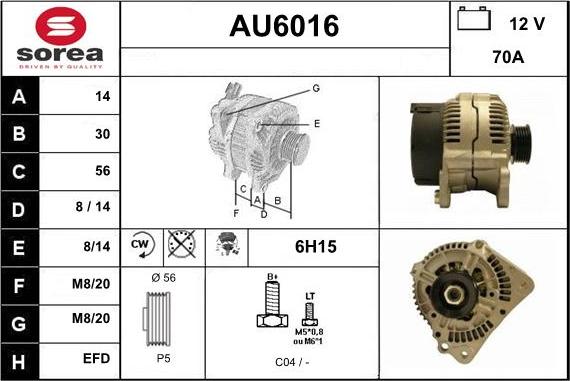 Sera AU6016 - Ģenerators www.autospares.lv