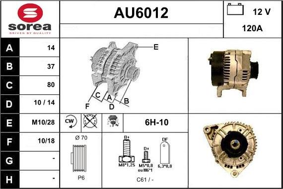 Sera AU6012 - Генератор www.autospares.lv