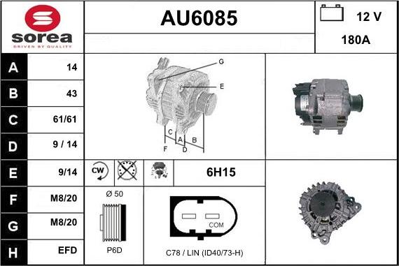 Sera AU6085 - Ģenerators www.autospares.lv