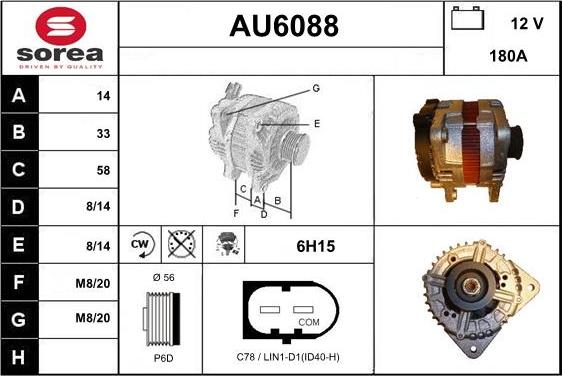 Sera AU6088 - Генератор www.autospares.lv