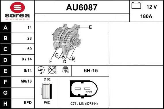 Sera AU6087 - Ģenerators autospares.lv