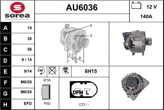 Sera AU6036 - Генератор www.autospares.lv