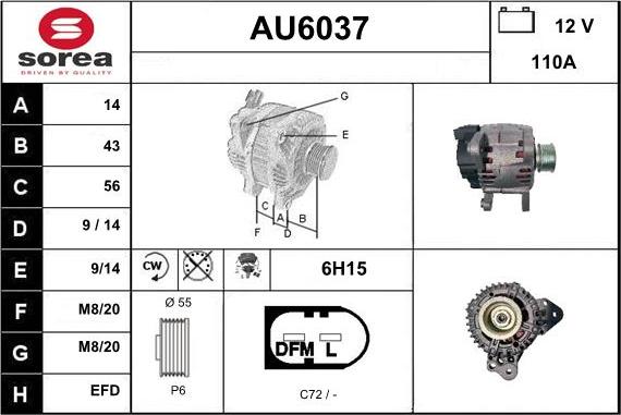 Sera AU6037 - Генератор www.autospares.lv