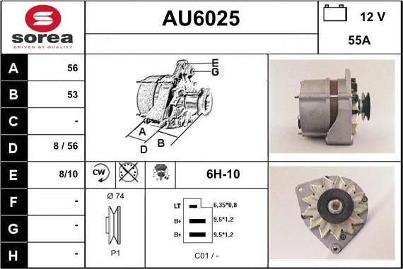 Sera AU6025 - Alternator www.autospares.lv