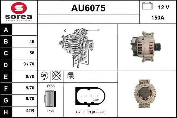 Sera AU6075 - Генератор www.autospares.lv