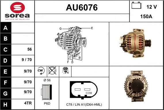 Sera AU6076 - Ģenerators www.autospares.lv