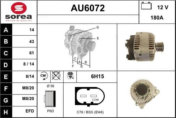 Sera AU6072 - Генератор www.autospares.lv