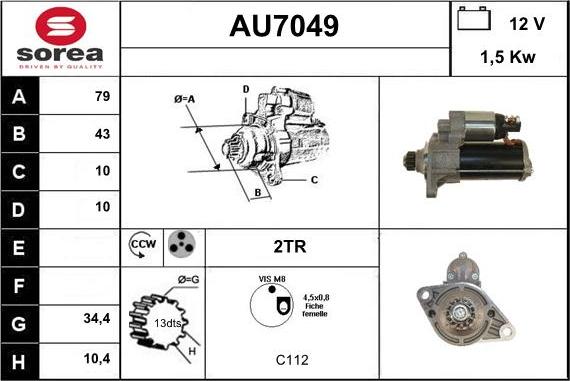 Sera AU7049 - Starter www.autospares.lv