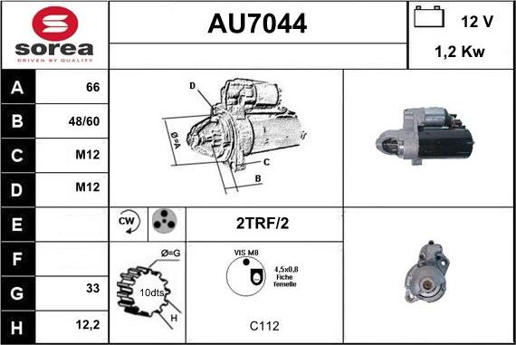 Sera AU7044 - Starteris www.autospares.lv