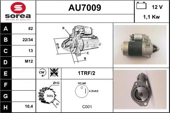 Sera AU7009 - Starteris www.autospares.lv