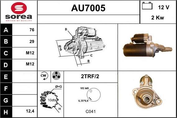 Sera AU7005 - Starteris autospares.lv